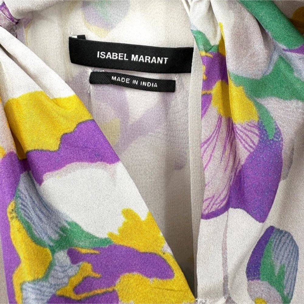 Isabel Marant 100% Silk Dress Suzyli Twist Front size FR 36 Light Floral - Picture 9 of 14